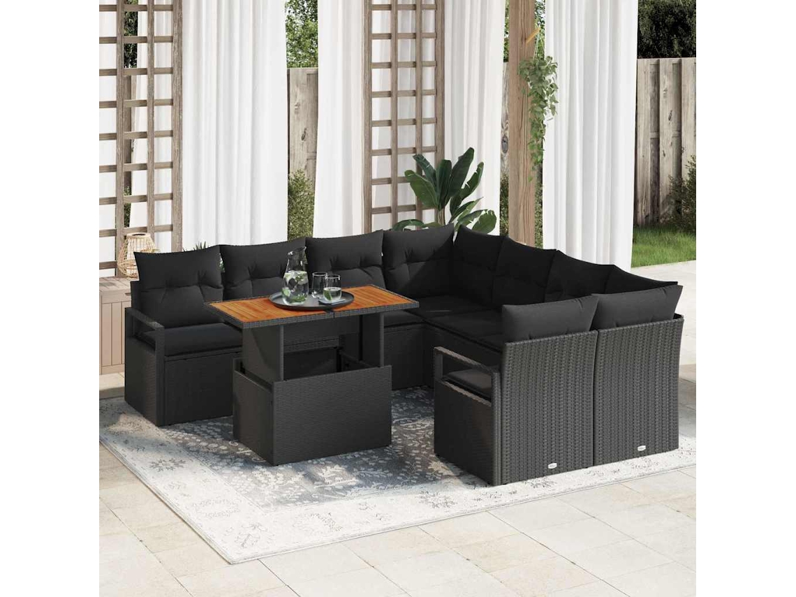 Vidaxl Conjunto De Sofá De Jardim 9 Unid. 8-número De Lugares