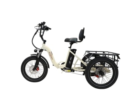 Triciclo Bicicleta Elétrica Onesport Ot30 Motor 500w Bateria 48v13ah Pneus De 20 Polegadas Freio A Disco Hidráulico Branco