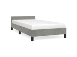 Estrutura De Cama Com Cabeceira Vidaxl Cinzeto Veludo (207 X 93 X 50 Cm)