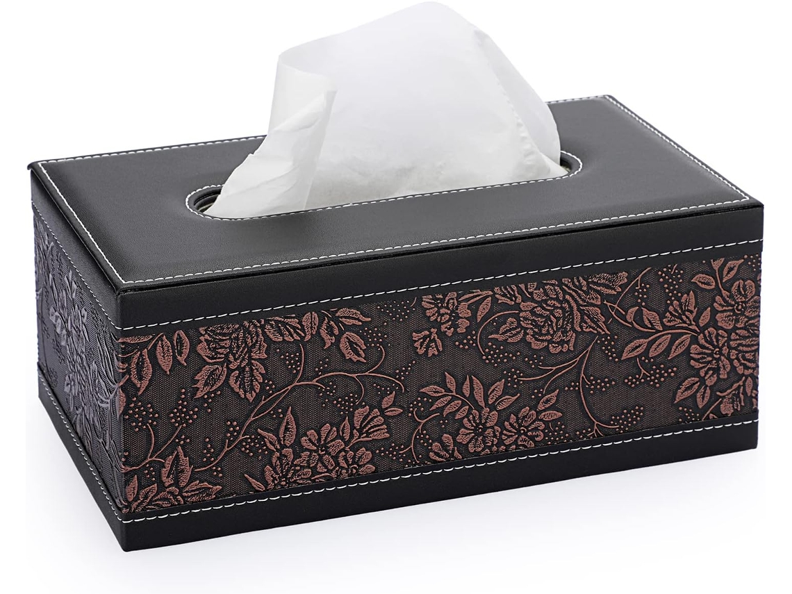 Porta, Lenços Retangular em Couro, Elegante Porta, Lenços com Ímã BRILVIBERA