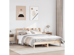 Cama Sem Colchão 135x190 Cm Madeira De Pinho Maciça