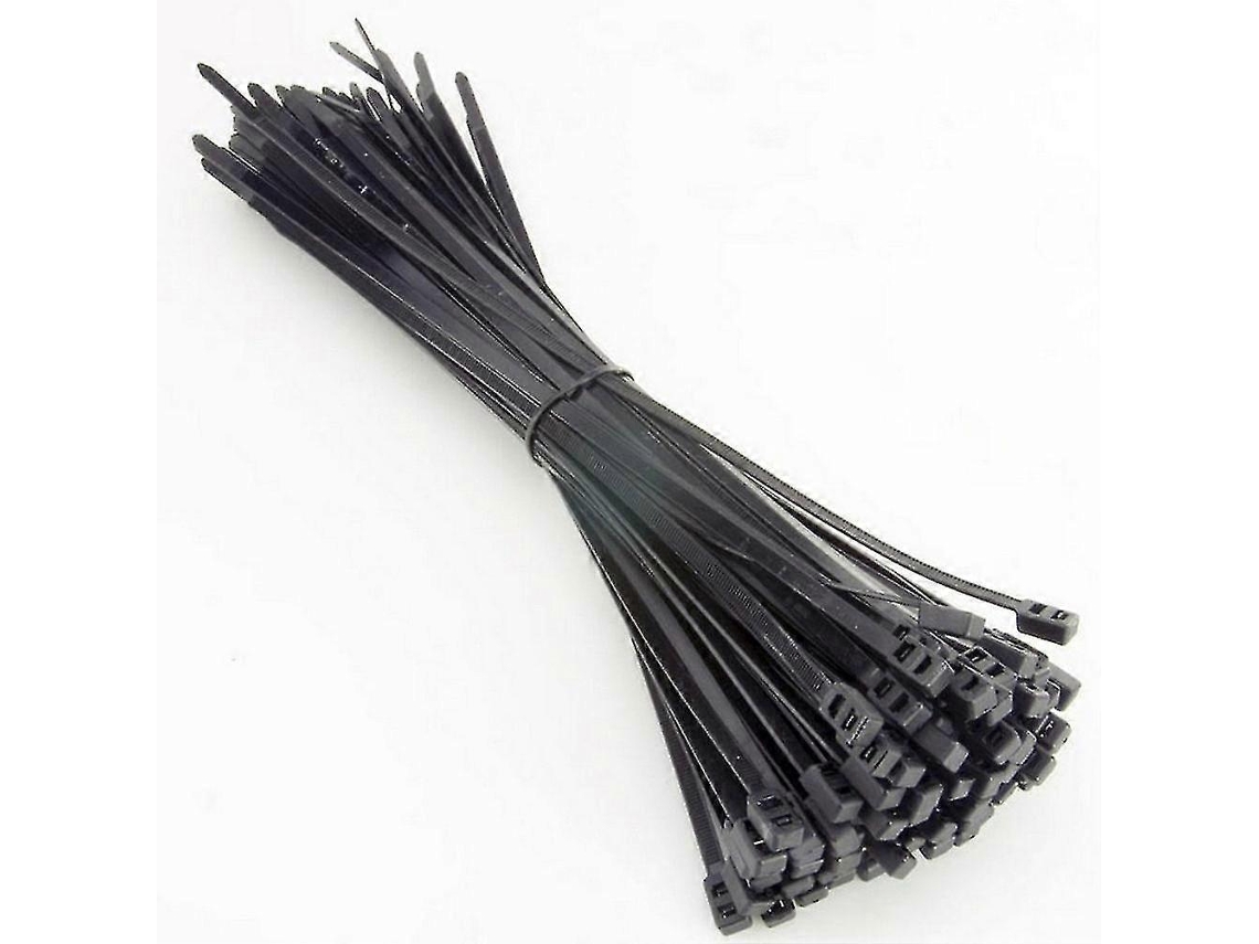 200 Unidades De Abraçadeiras Nylon Para Cabos Elétricos, Pretas, De 200 Mm, Resistentes E Com Travamento Automático