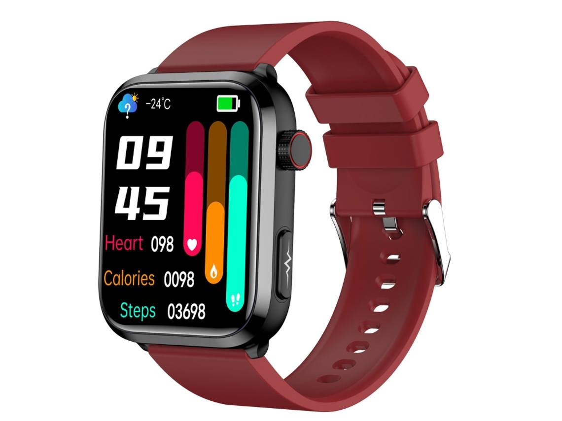 Tela Ips De 1,91 Polegadas, Pulseira De Silicone À Prova D'água Ip67, Smartwatch Com Monitoramento De Temperatura Corporal (vermelho)