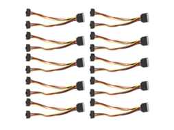 10 Adaptadores Sata de 15 Pines Macho a 2 Hembras En Ángulo Recto, Cable de Alimentación, Divisor de Hdd/ssd