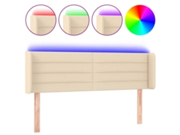 Led Headboard, Led Headboards Vidaxl Creme Tecido (147 X 16 X 78/88 Cm)