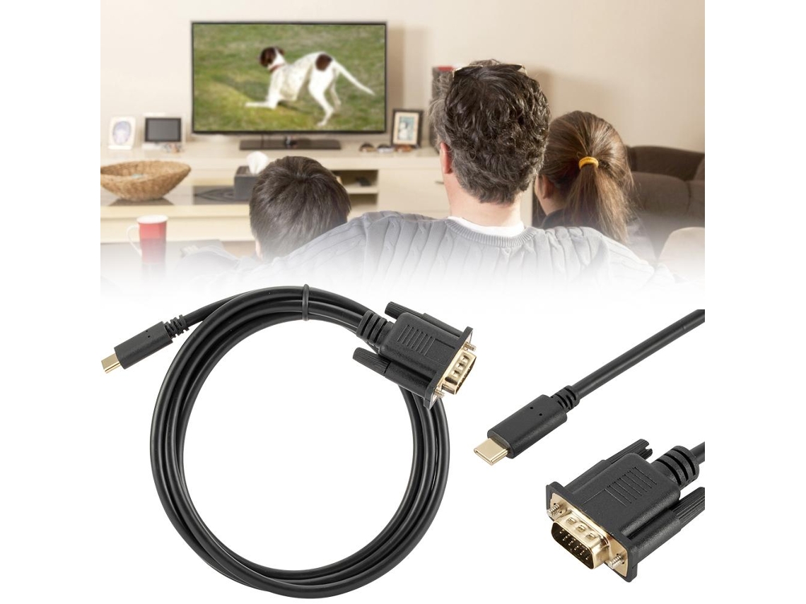 Aetheria cabo Adaptador Usb C para Vga 1.8m 1080p Portátil Compatível com Macbook, Samsung e Mais