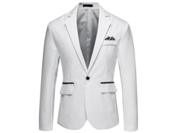 CHAQUETA CASUAL MYSTDIY com Botão Solitário e Solapa de Encaje, Estilo Slim Fit, Moderno e Juvenil