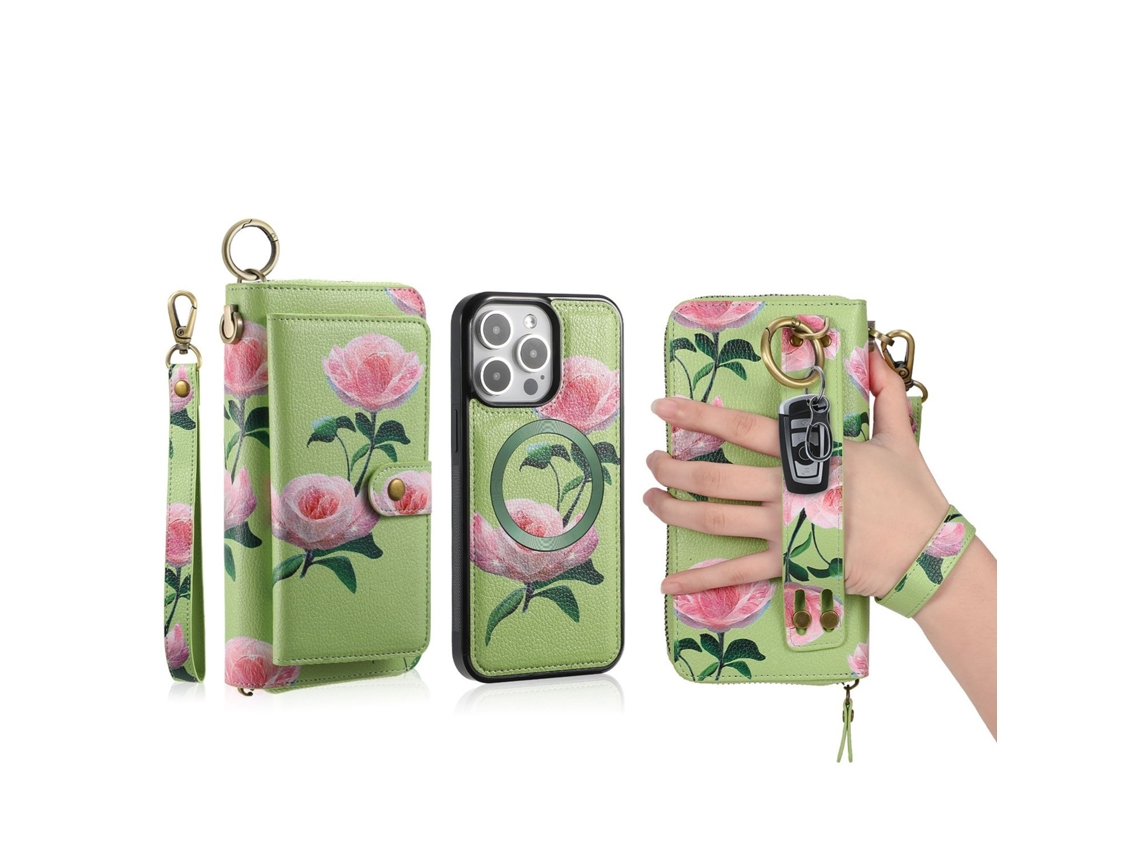 Lurelia Capa Carteira Para Iphone 16plus, Magnética, Rosa