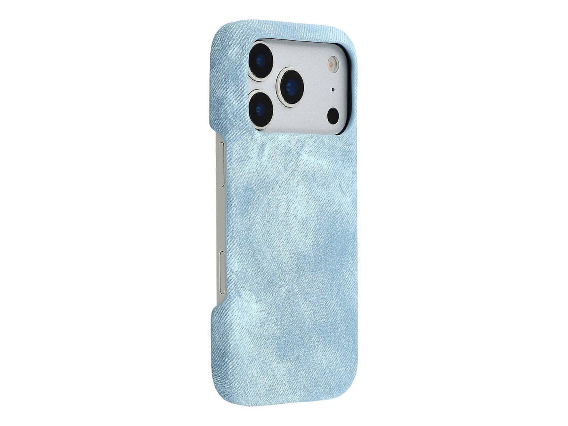 Capa Magnética Para Iphone 17 Pro Max Com Textura De Tecido Jeans E Couro Para À Prova De Choque Em Pc, Leve
