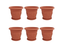 Conjunto 6 Plástico Vidaxl Vermelho Plástico (ø 39 X 32 Cm)