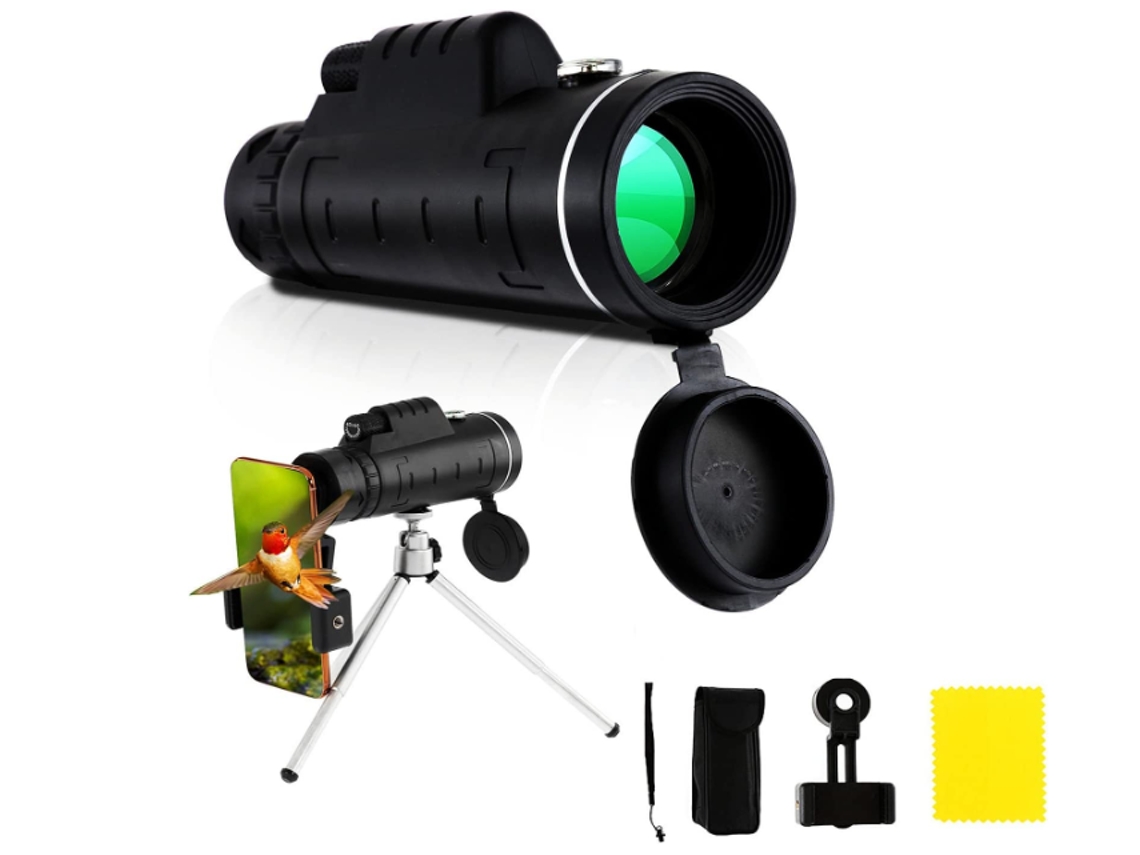 Telescópio Monocular 40x60 Para Adultos, Hd High Power Prism Monocular Monocular À Prova D Água, Preto Bestvite