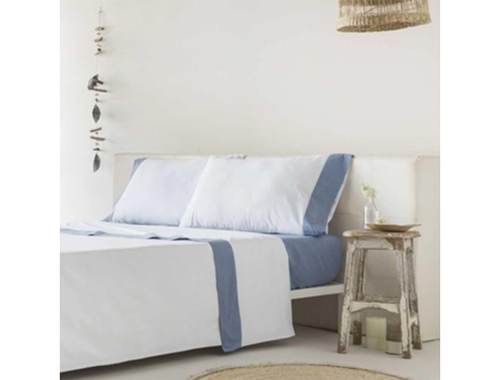 Conjunto de Lençóis COTTON ARTEAN (Cama de 200 cm - Algodão Orgânico - Azul)