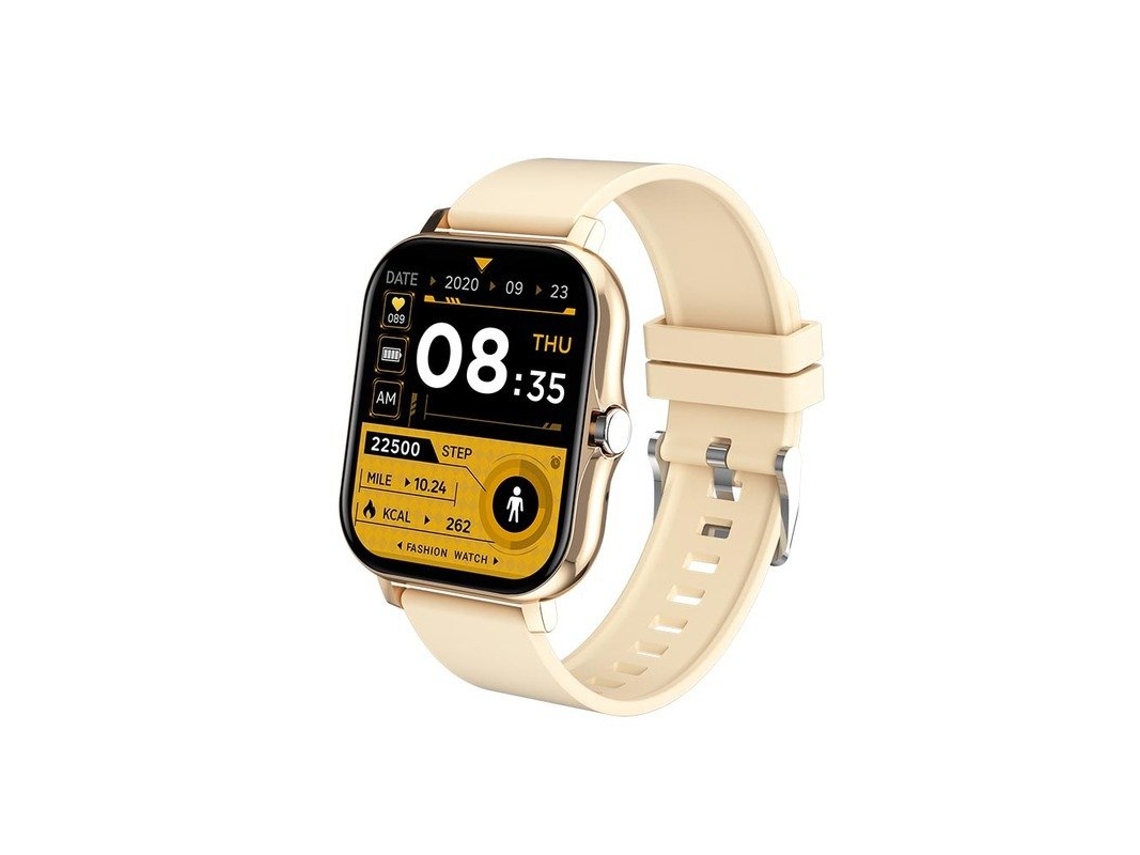 Smartwatch Fitness Monitor Cardíaco Full Touch Screen Bluetooth Chamadas Dourado