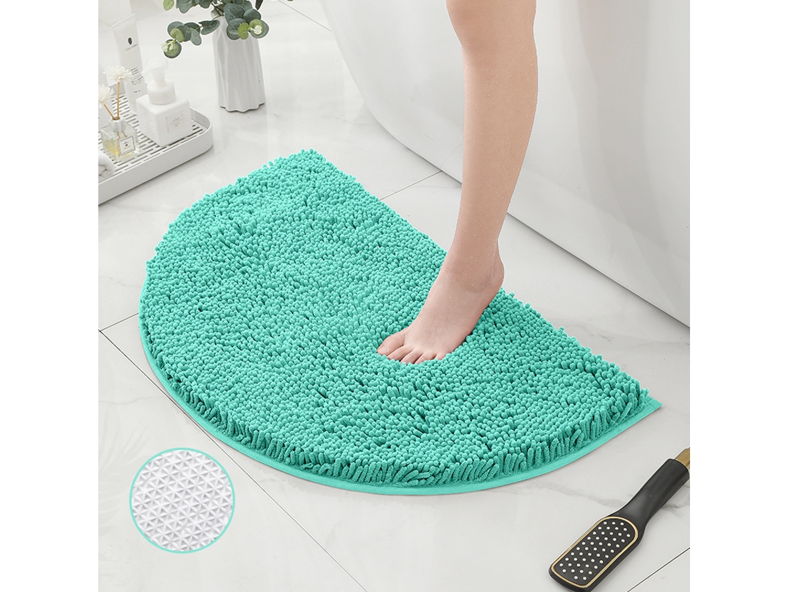 Tapetes de Banho Antiderrapantes Absorventes de Secagem Rápida para Decoração de Banheiro Fundo Tpr Verde Lago EVELTEK Halfx40X60CM