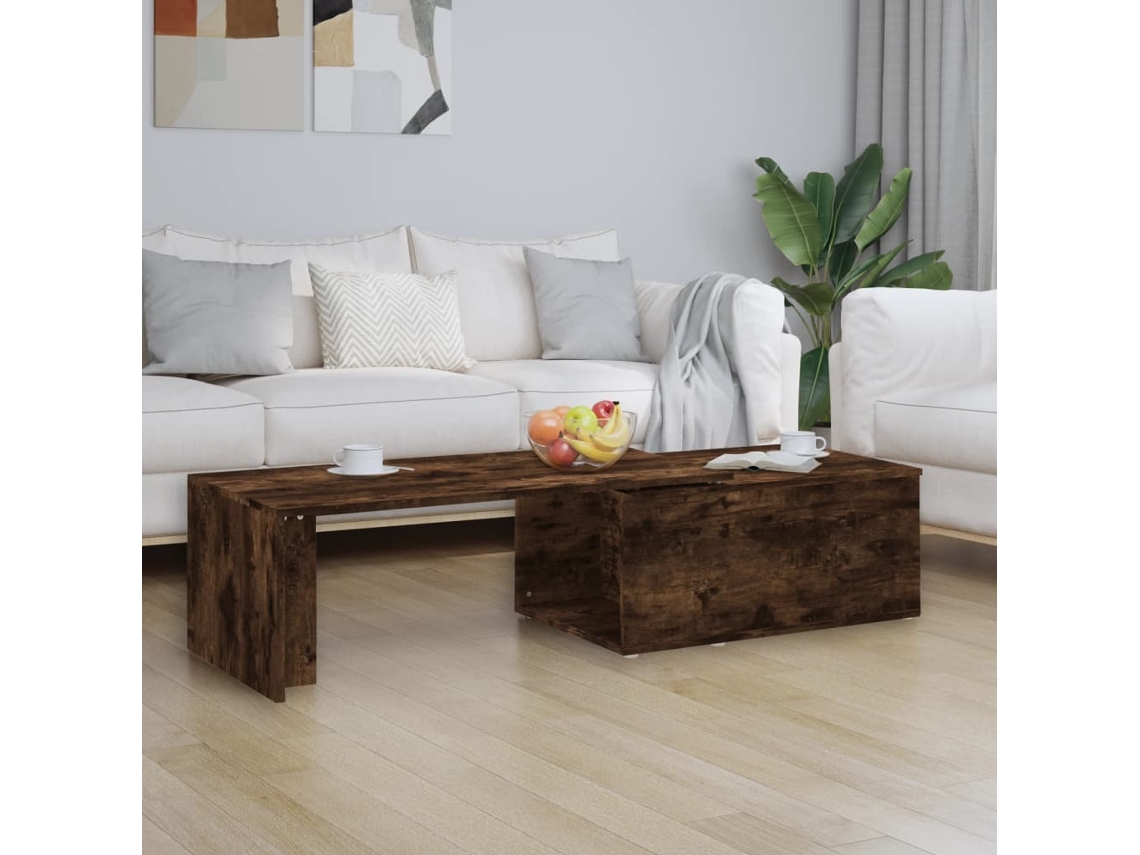 Vidaxl Mesa De Centro 150x50x35cm Derivados De Madeira Carvalho Fumado