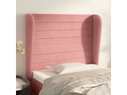Vidaxl Cabeceira Cama C/ Abas Veludo 103x23x118/128 Cm Rosa