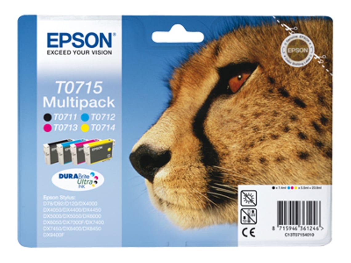 Pack Tinteiros EPSON T0715 Cores (C13T07154020)