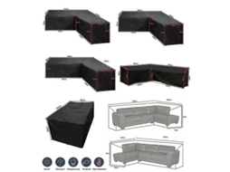 Capa de Móveis de Jardim Uv resistente para Sofás em Forma de V e L, Material Oxford 210d Preto