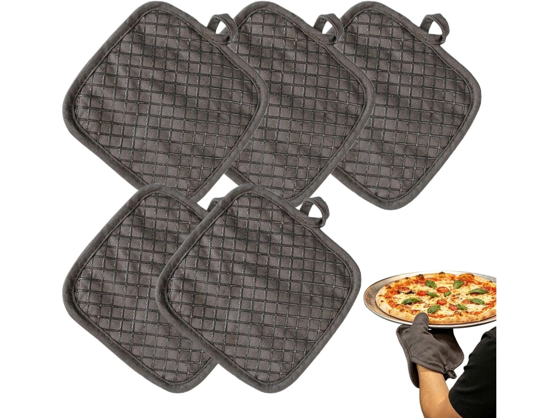 Luvas Térmicas, Kit de 5 Peças com Pegadores de Panela e Luvas de Fornos Ao Calor para Cozinhar, Assar, Lavar Louça, CHABERLU