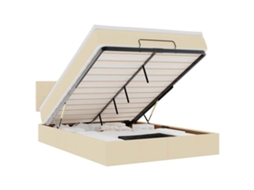Maison Exclusive - Cama Otomana Com Colchão Leds Creme 140x190cm Tecido