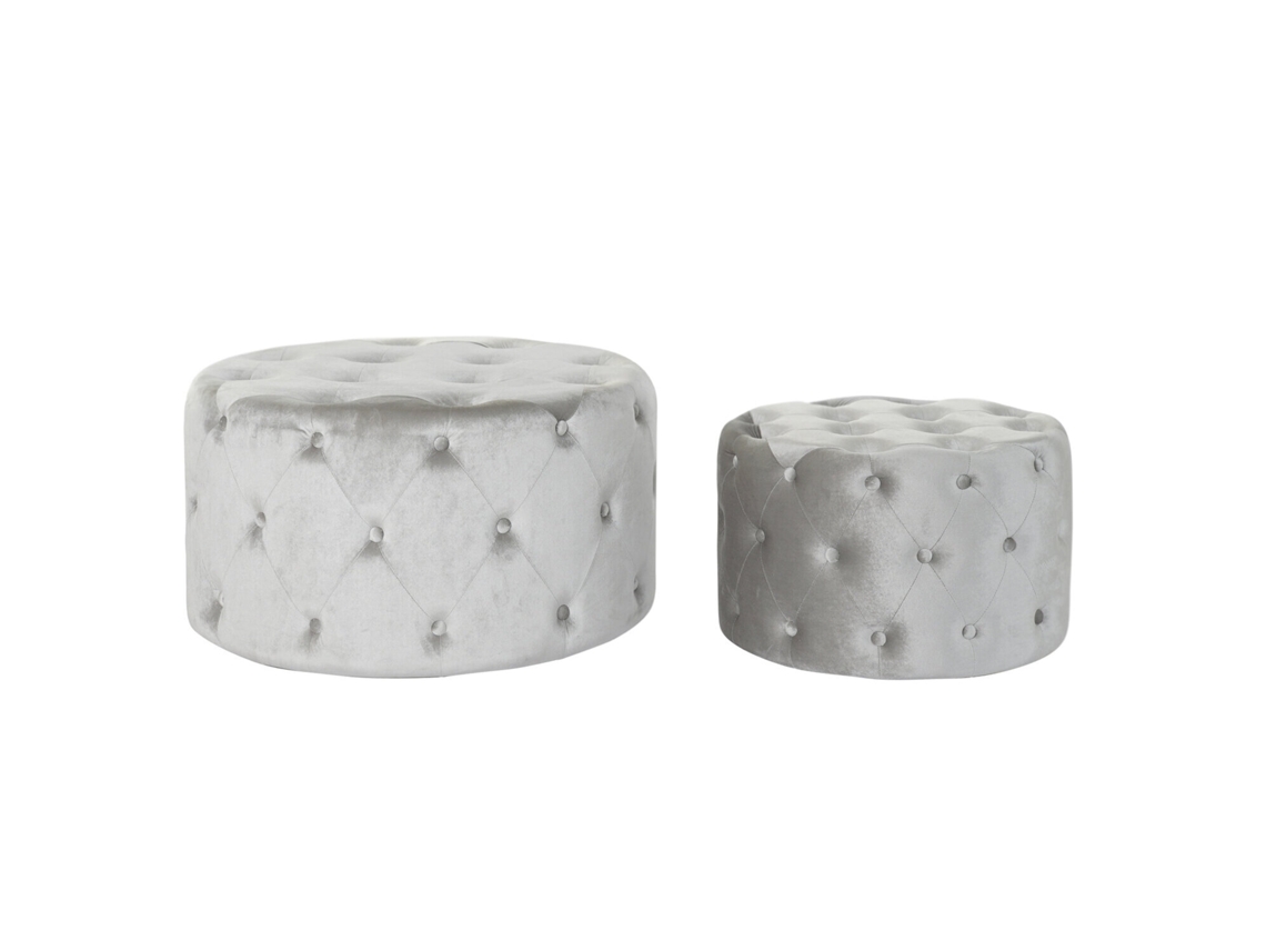 Conjunto de 2 Apoios para os Pés em Veludo Mdf ALEXANDRA HOUSE LIVING (78x78x42cm)