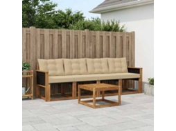 Vidaxl Conjunto De Sofás Para Exterior 5 Unid. Natural E Bege