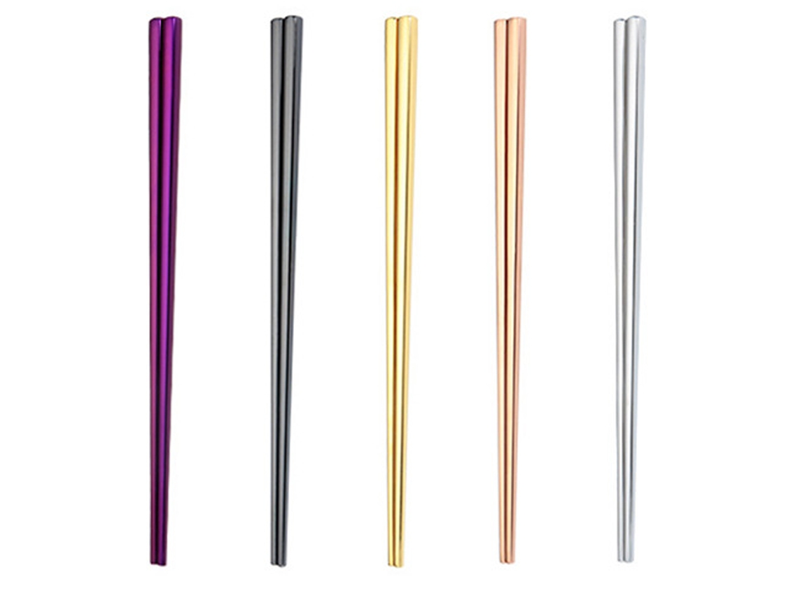 Pauzinhos de Aço Inoxidável Pauzinhos Reutilizáveis 5 Pares de Pauzinhos de Metal Seguros para Lava-Louças -Mutil ZMDECQNA