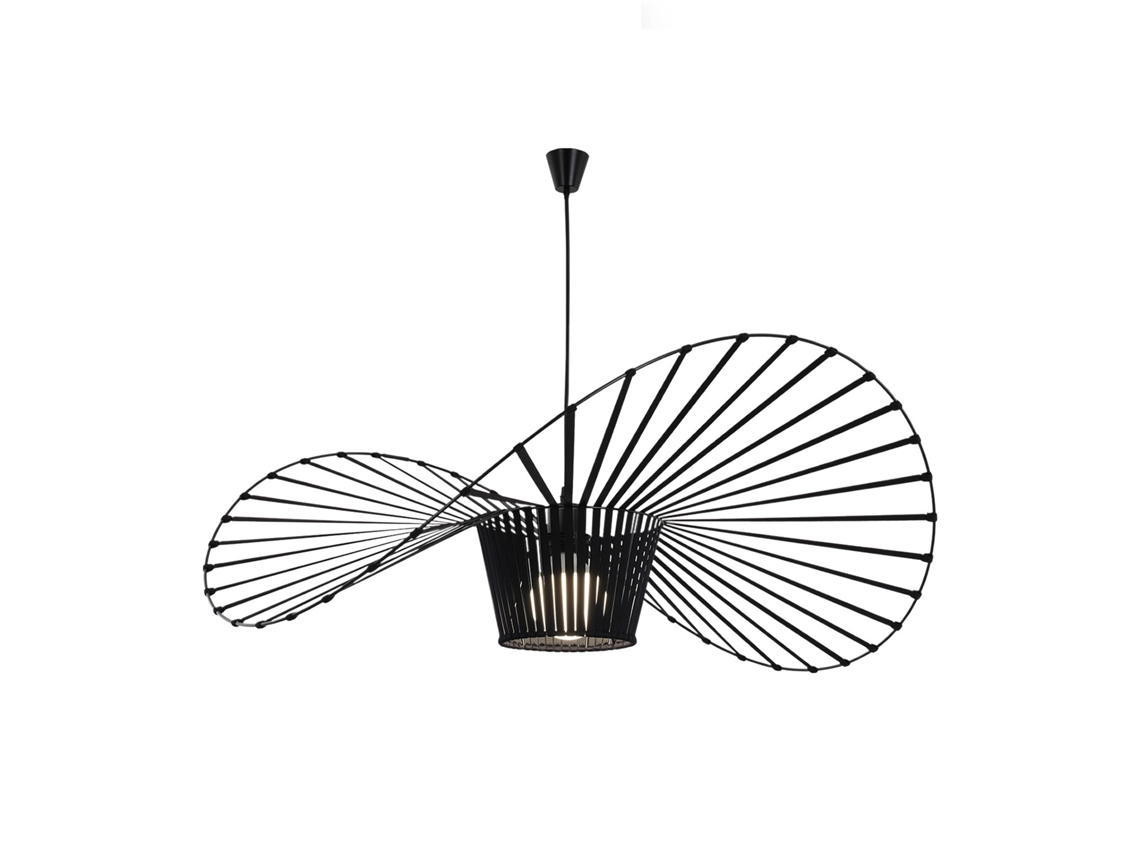 Suspensão Poliuretano Pu Preto E27 Diam.150Cm Sala de Estar Preto Vertigo Candeeiro de Mesa de Jantar Criativo Vintage NETTLIFE