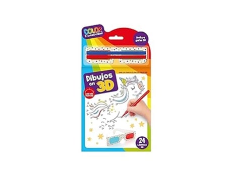 Bloco de criatividade em cores Saldaña Desenhos 3D LCCR03 P25 Saldaña