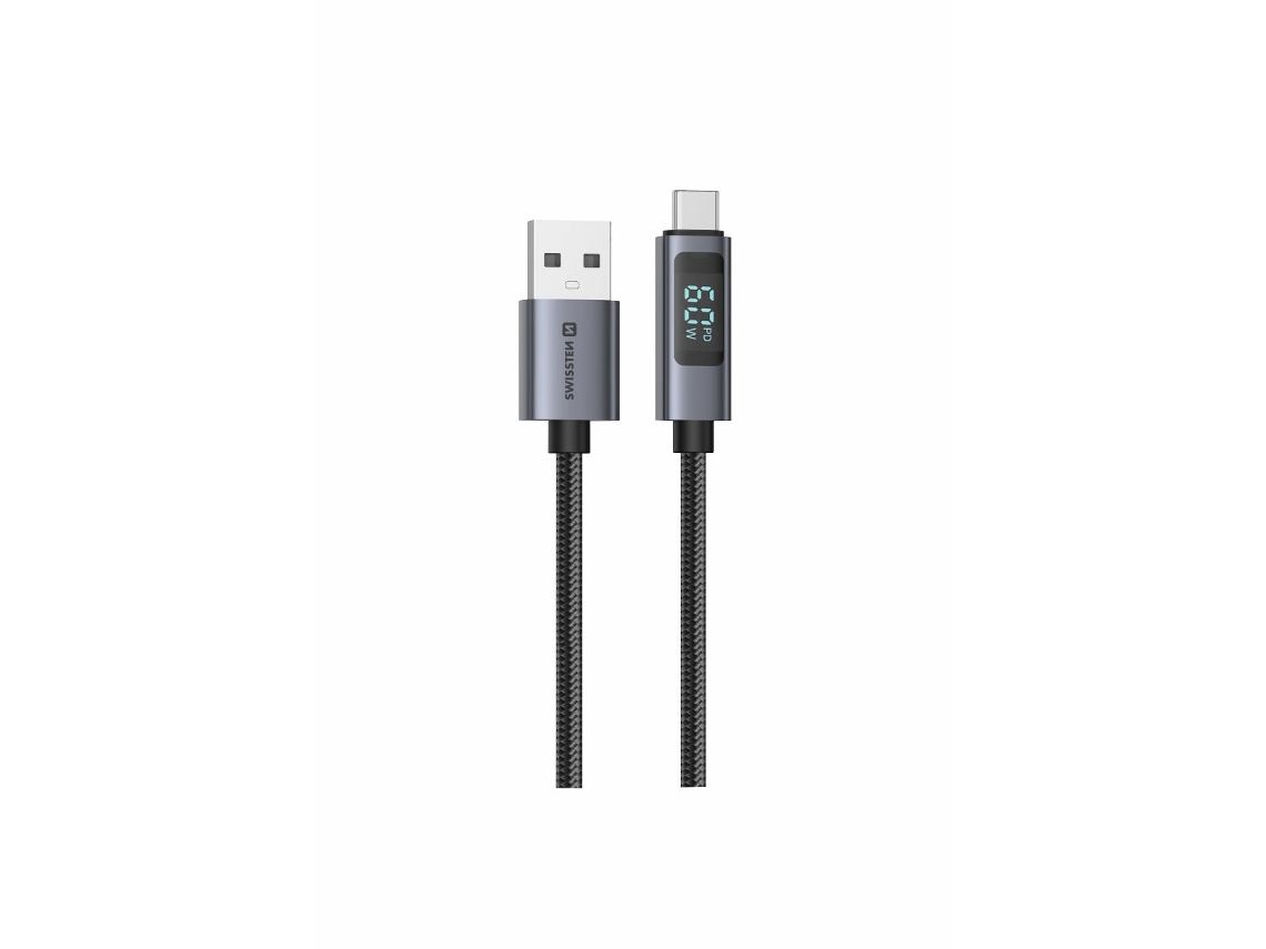 Cabo SWISSTEN LCD Usb-a/Usb-a (Lightning - 1.5m - 60W)
