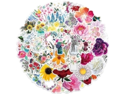 Pacote Com 100 Adesivos De Flores Para Garrafa De Água, Adesivos Fofos, De Vinil, Estéticos, Modernos E À Prova Dágua Para Garra Aquaforge