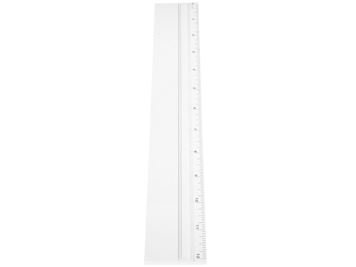 Régua De Plástico Transparente 30 Cm Com Função Aumento, Reta Para