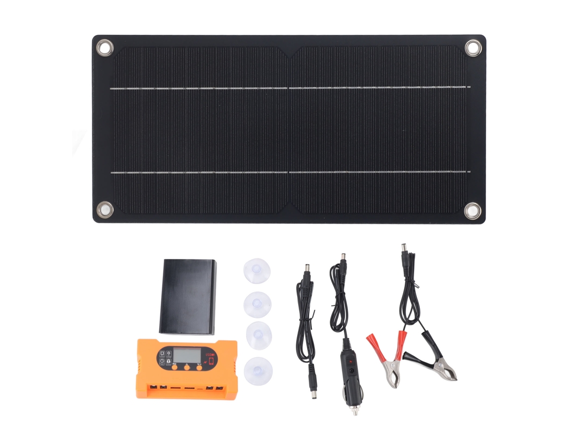 Painel solar portátil monocristalino Primerox 6w 12v com saída USB tipo C 100a