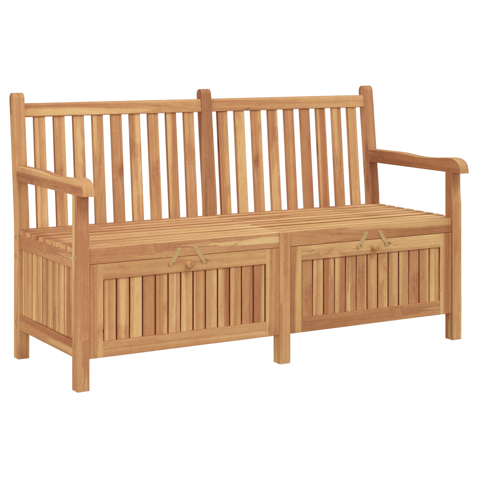Conjunto 1 Banco De Jardim Vidaxl Castanho Madeira De Teca Maciça (150 X 60 X 90 Cm)