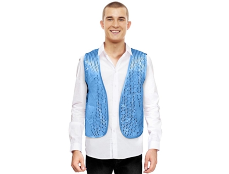 Colete de lantejoulas azul claro para adulto