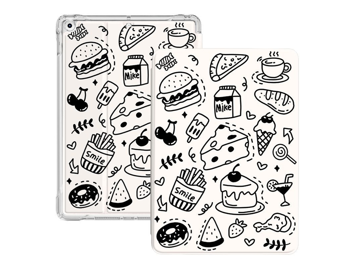 Capa Para Ipad De 11ª Geração (a16) De 11 Polegadas, Estrutura Flexível Em Tpu, Airbag Anti-queda, Preto E Branco. Siurn