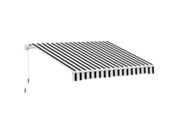 Toldo retrátil com manivela proteção solar poliéster estrutura metal azul+branco 3,95x2,45x3,50m | S/MARCA