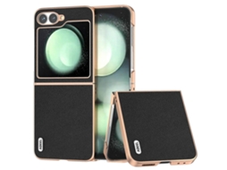 Abeel Galvanoplastia Quadro Couro Pc Litchi Texture Phone Case Para Samsung Galaxy Z Flip6