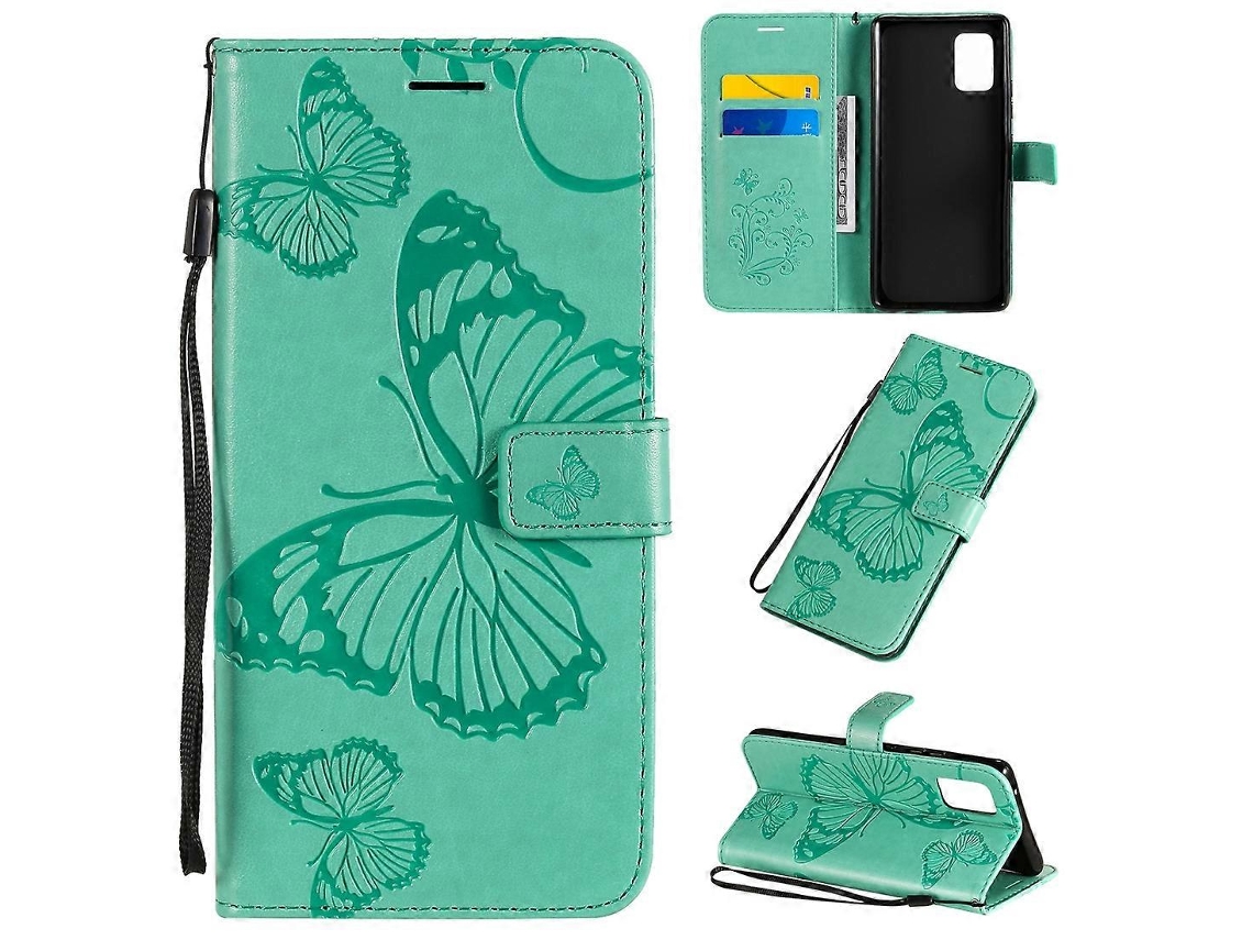 Capa De Couro Com Aba Horizontal, Padrão De Borboletas Em Relevo 3d, Com Suporte, Compartimento Para Cartões E Carteira Para Samsung Galaxy A71 5g.