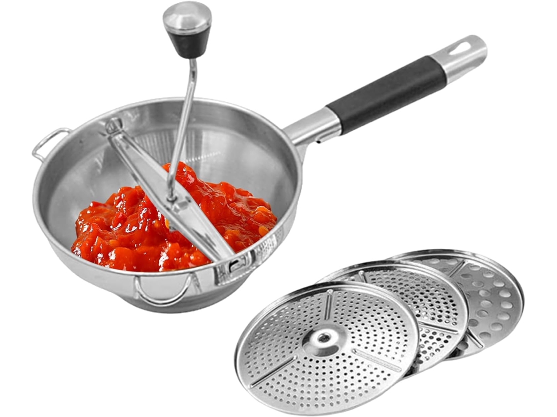 Amassador De Aço Inoxidável - 22 Cm, Próprio Para Alimentos, Com