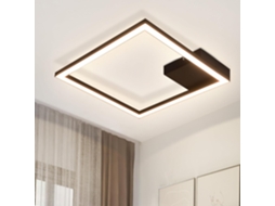 ZMH Luminária de teto LED para sala de estar, corredor quadrado preto, moderna, 3000K, cozinha
