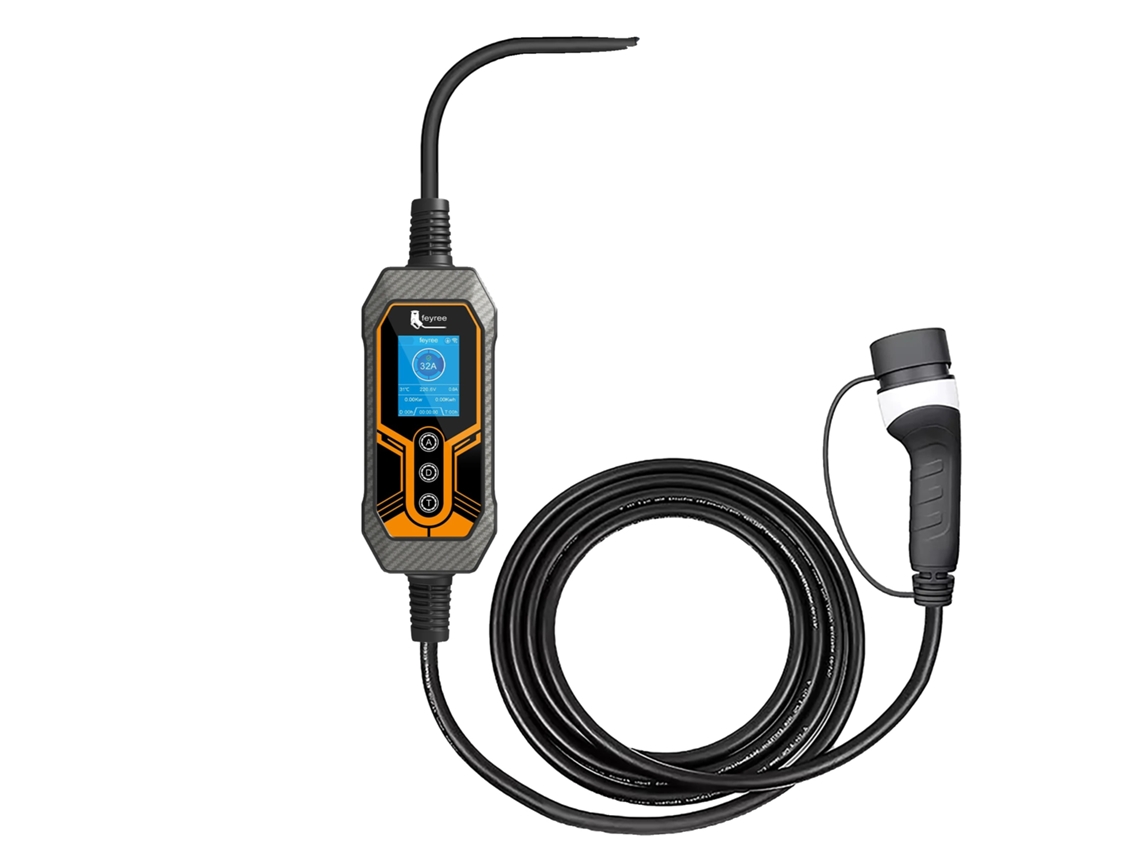 Carregador De Ev Portátil, Controle Inteligente Por Wi-fi, Saída Máxima De 7kw, 7kw 5m Sem Adaptador