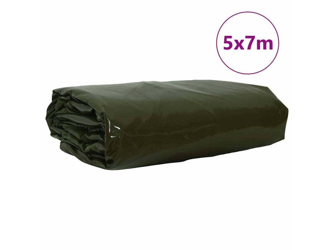 Lona 650g / M² Verde Oliva 5 X 7 M Lona Com Revestimento Em Pvc
