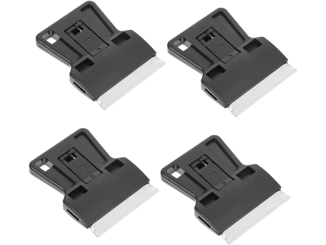 Conjunto De 4 Raspadores De Limpeza Pretos Com Lâminas, Para Janelas E Adesivos |