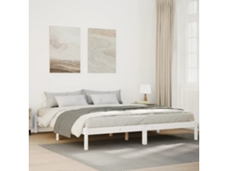 Vidaxl Cama Extra Longa Sem Colchão 180x210 Cm Pinho Maciço Branco