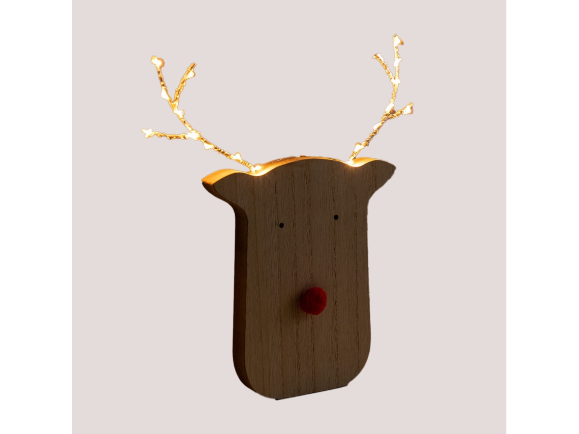 Figura Decorativa SKLUM com Luz LED Clerbi (Bege - 27x24.5x2.1 cm - MDF)