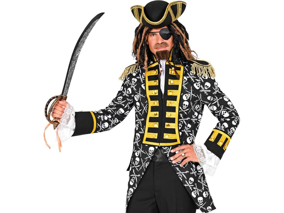 Fato de pirata caveira escura ou fraque para homem
