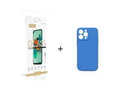 Película de Ecrã ACCETEL Samsung Galaxy A22 5G e Capa de Samsung Galaxy A22 5G-Azul-ZT-4970
