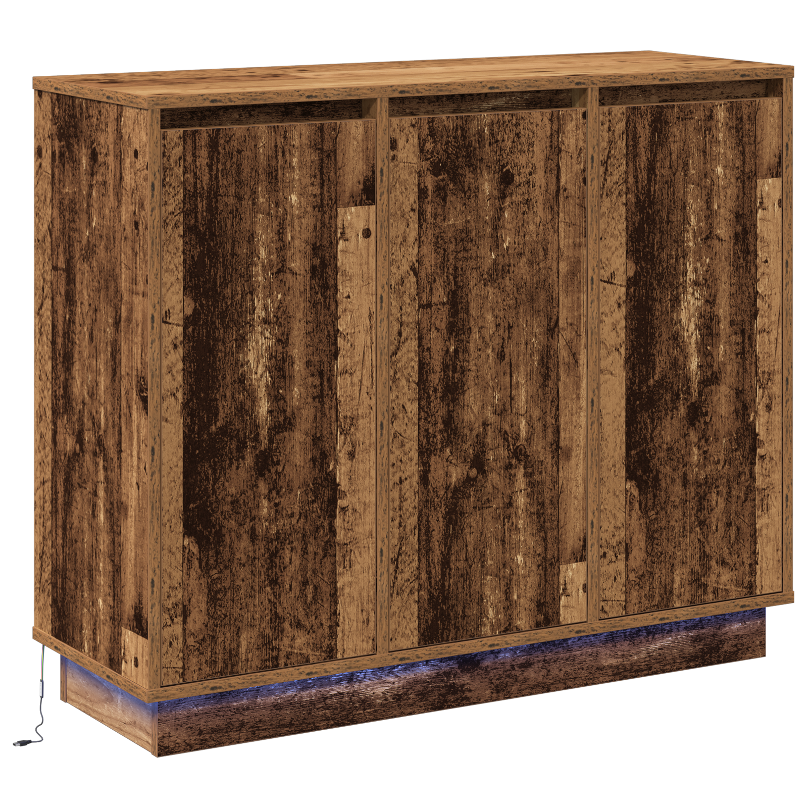 Conjunto 1 Aparador Led Vidaxl Castanho Derivados De Madeira (90 X 32 X 75 Cm)