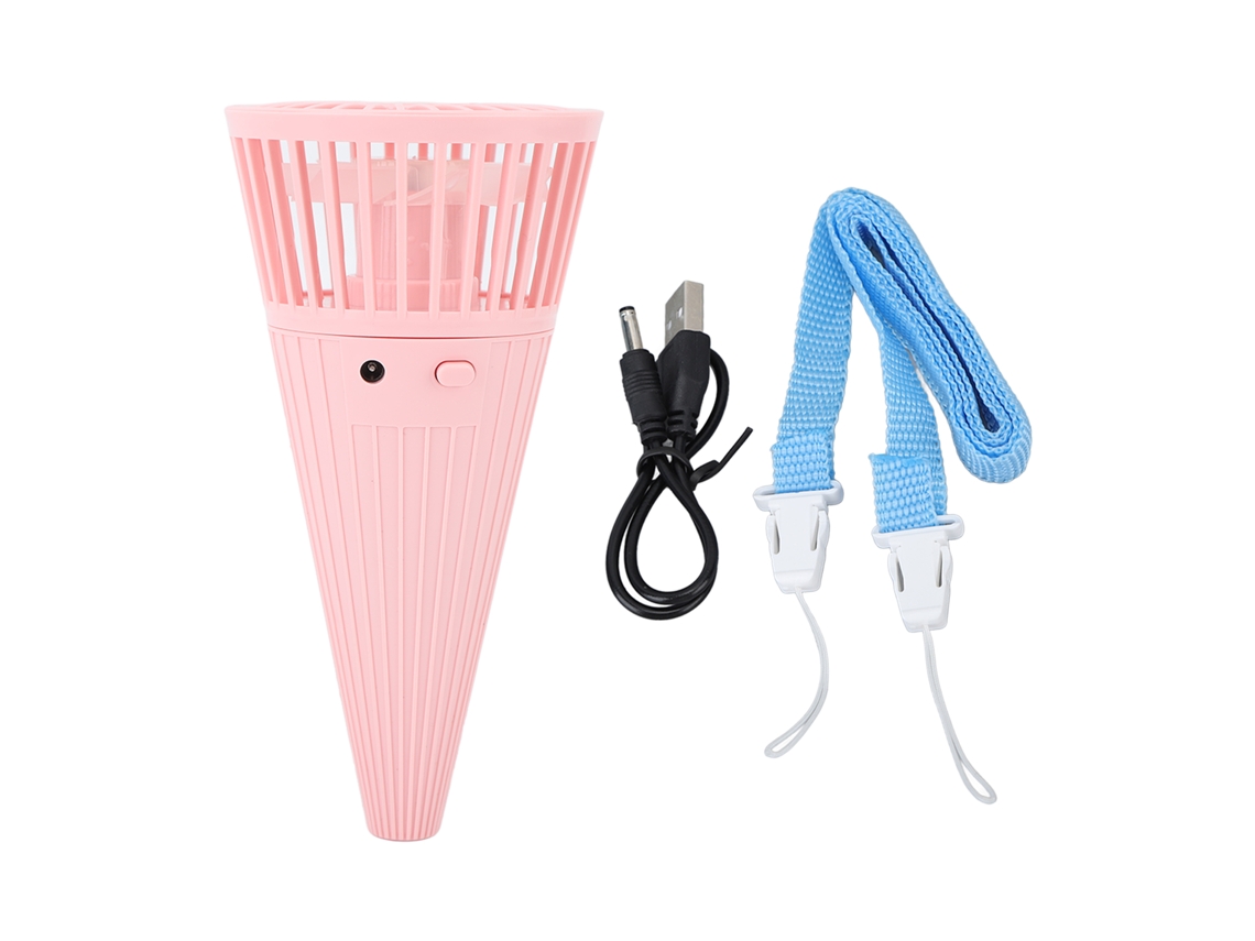 Ventilador Portátil de Pescoço Rosa Verão